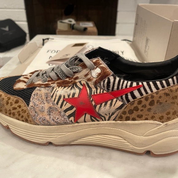 $695 Golden Goose Running Sole Sneakers in Animal-print Various Horsy EU 43 US10 - Picture 6 of 10
